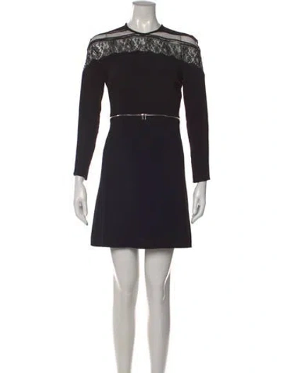 Pre-owned Sandro Lace Pattern Mini Dress In Black