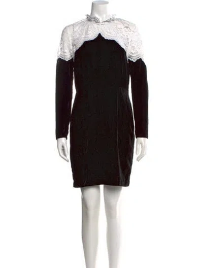 Pre-owned Sandro Lace Pattern Mini Dress In Black