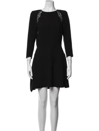 Pre-owned Sandro Lace Pattern Mini Dress In Black