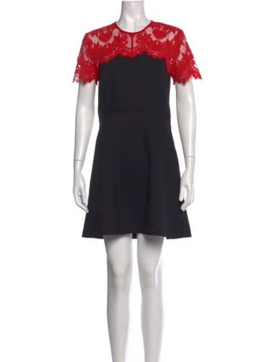 Pre-owned Sandro Lace Pattern Mini Dress In Black