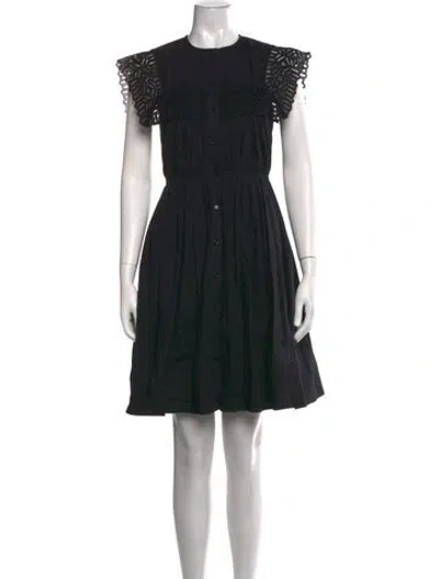 Pre-owned Sandro Lace Pattern Mini Dress In Black