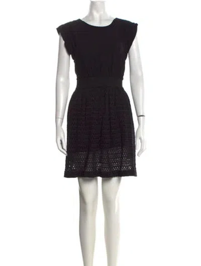 Pre-owned Sandro Lace Pattern Mini Dress In Black