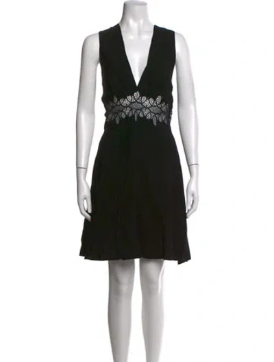 Pre-owned Sandro Lace Pattern Mini Dress In Black