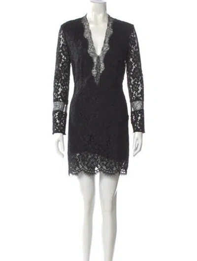 Pre-owned Sandro Lace Pattern Mini Dress In Blue