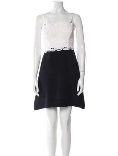 Pre-owned Sandro Lace Pattern Mini Dress In Blue