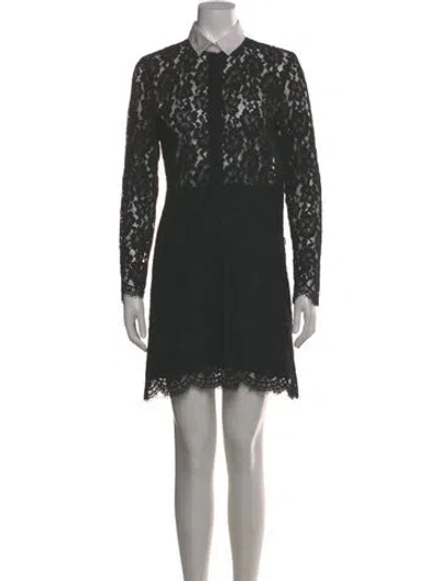 Pre-owned Sandro Lace Pattern Mini Dress In Gray