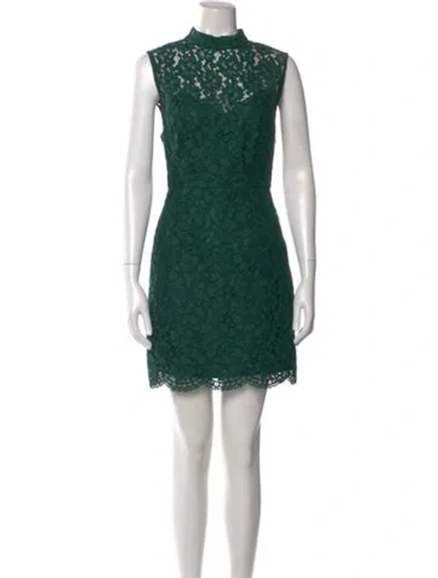 Pre-owned Sandro Lace Pattern Mini Dress In Green