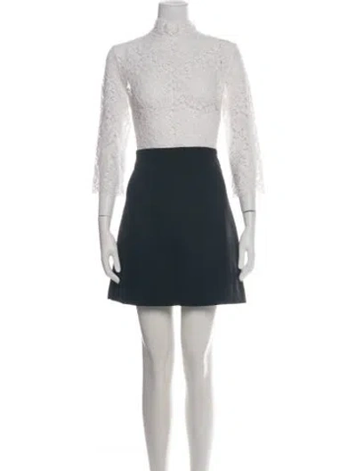 Pre-owned Sandro Lace Pattern Mini Dress In Green
