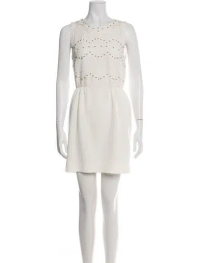 Pre-owned Sandro Lace Pattern Mini Dress In Green