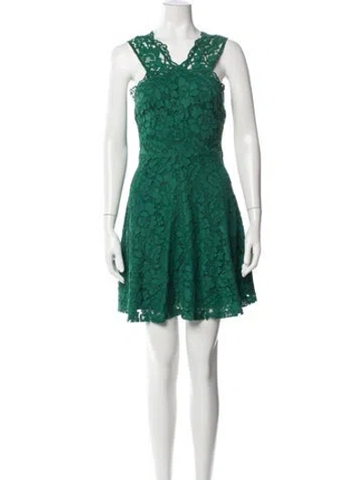 Pre-owned Sandro Lace Pattern Mini Dress In Green