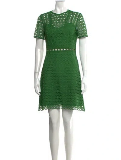 Pre-owned Sandro Lace Pattern Mini Dress In Green