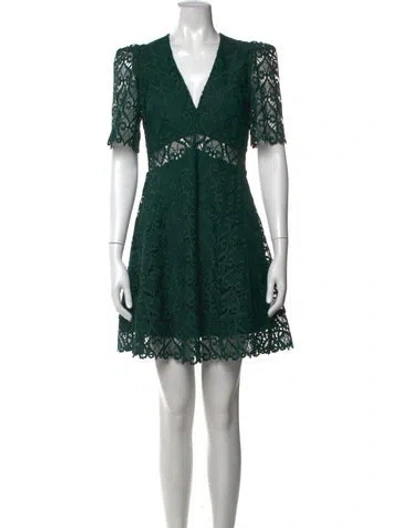 Pre-owned Sandro Lace Pattern Mini Dress In Green