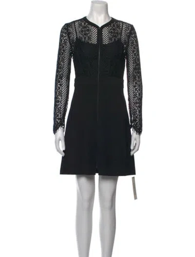 Pre-owned Sandro Lace Pattern Mini Dress In Green