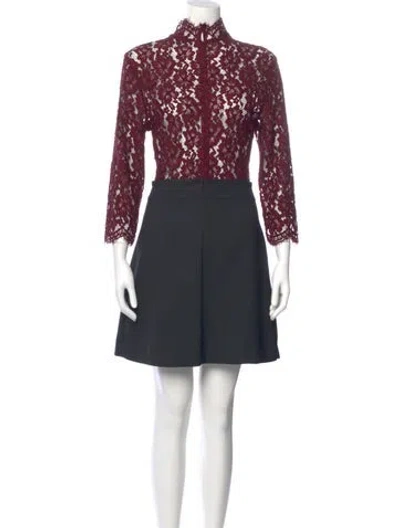 Pre-owned Sandro Lace Pattern Mini Dress In Multi