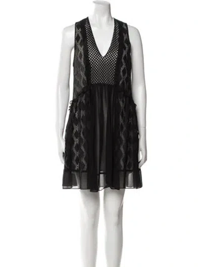 Pre-owned Sandro Lace Pattern Mini Dress In Multi