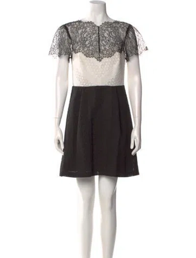 Pre-owned Sandro Lace Pattern Mini Dress In Multi