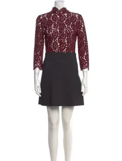 Pre-owned Sandro Lace Pattern Mini Dress In Multi