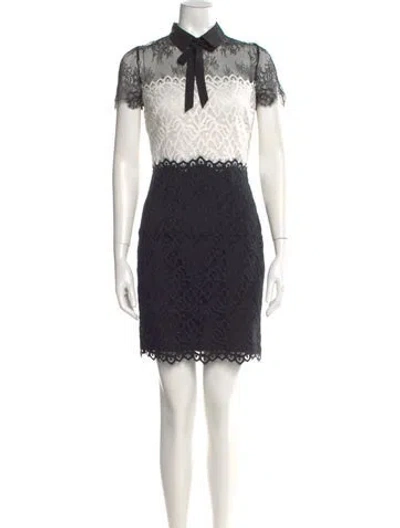 Pre-owned Sandro Lace Pattern Mini Dress In Multi