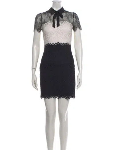 Pre-owned Sandro Lace Pattern Mini Dress In Multi