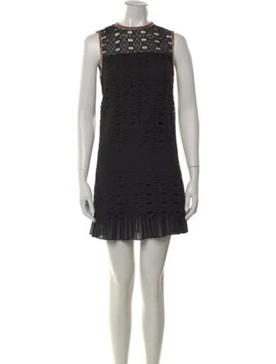 Pre-owned Sandro Lace Pattern Mini Dress In Multi