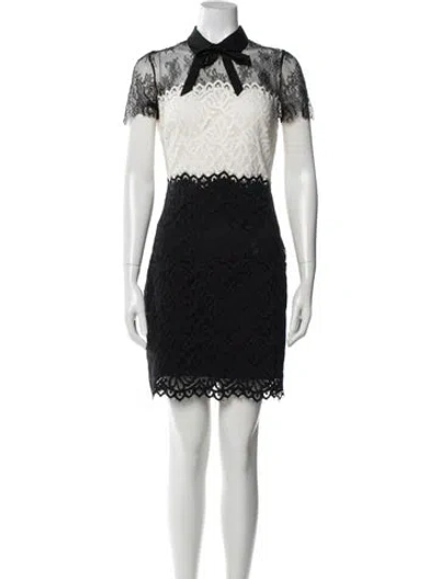Pre-owned Sandro Lace Pattern Mini Dress In Multi