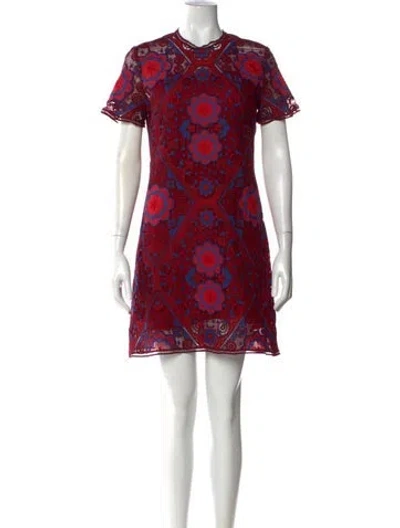 Pre-owned Sandro Lace Pattern Mini Dress In Multi