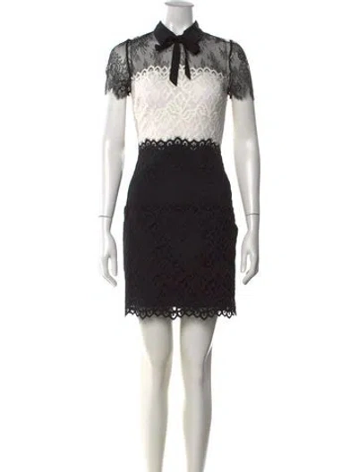 Pre-owned Sandro Lace Pattern Mini Dress In Multi