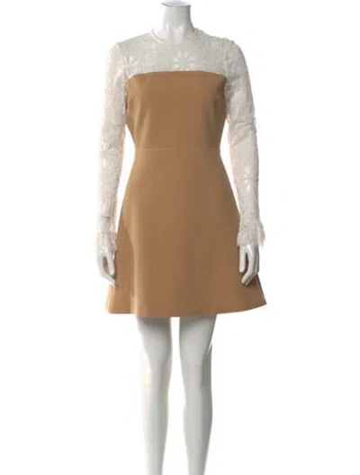 Pre-owned Sandro Lace Pattern Mini Dress In Neutral