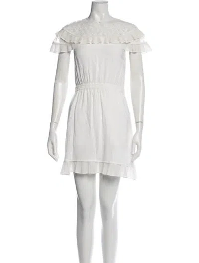Pre-owned Sandro Lace Pattern Mini Dress In Neutral