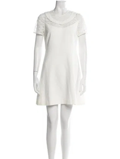 Pre-owned Sandro Lace Pattern Mini Dress In Neutrals