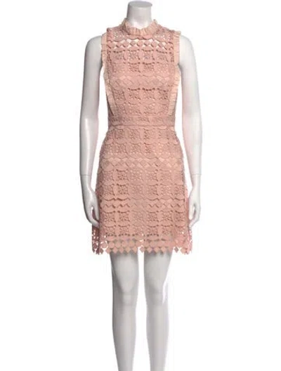 Pre-owned Sandro Lace Pattern Mini Dress In Pink