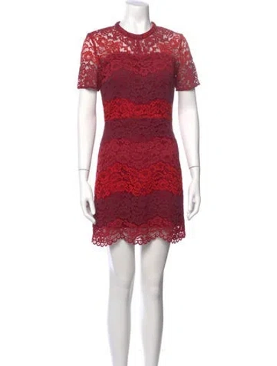 Pre-owned Sandro Lace Pattern Mini Dress In Red