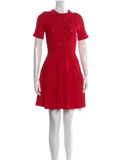 Pre-owned Sandro Lace Pattern Mini Dress In Red