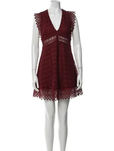 Pre-owned Sandro Lace Pattern Mini Dress In Red