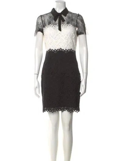 Pre-owned Sandro Lace Pattern Mini Dress W/ Tags In Black