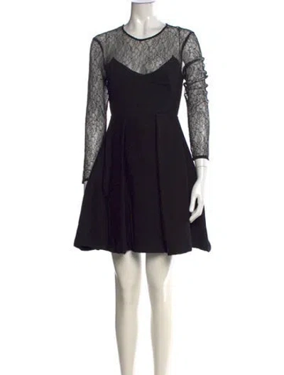 Pre-owned Sandro Lace Pattern Mini Dress W/ Tags In Black
