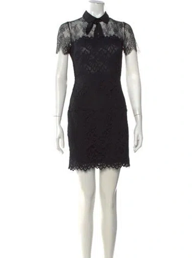 Pre-owned Sandro Lace Pattern Mini Dress W/ Tags In Black
