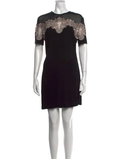 Pre-owned Sandro Lace Pattern Mini Dress W/ Tags In Neutrals