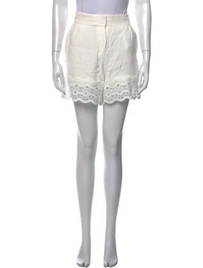 Pre-owned Sandro Lace Pattern Mini Shorts In White