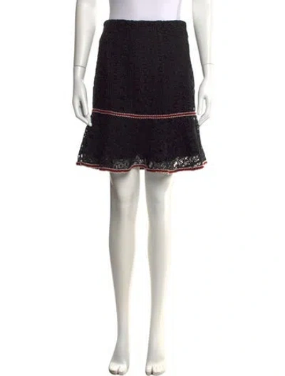 Pre-owned Sandro Lace Pattern Mini Skirt In Black