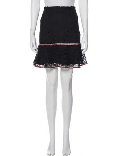 Pre-owned Sandro Lace Pattern Mini Skirt In Black
