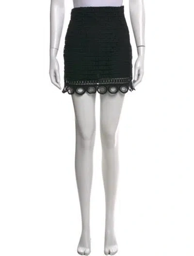 Pre-owned Sandro Lace Pattern Mini Skirt In Black
