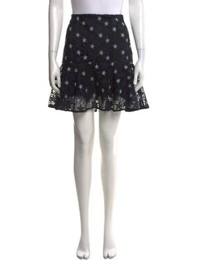 Pre-owned Sandro Lace Pattern Mini Skirt In Blue
