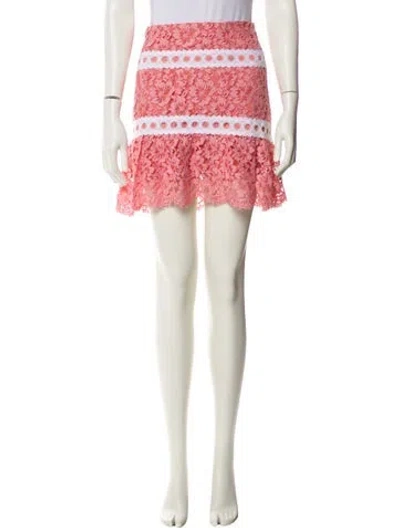 Pre-owned Sandro Lace Pattern Mini Skirt In Multi