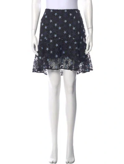 Pre-owned Sandro Lace Pattern Mini Skirt In Multi