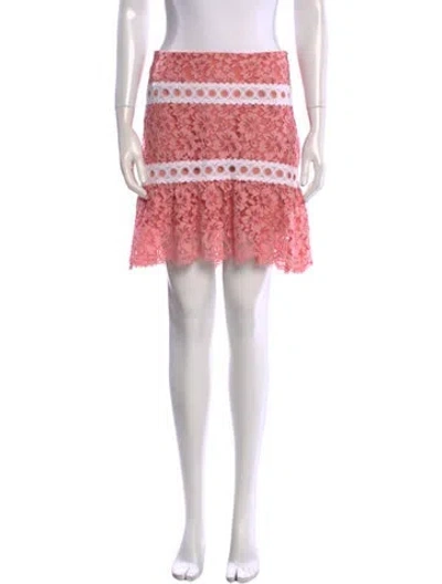 Pre-owned Sandro Lace Pattern Mini Skirt In Pink