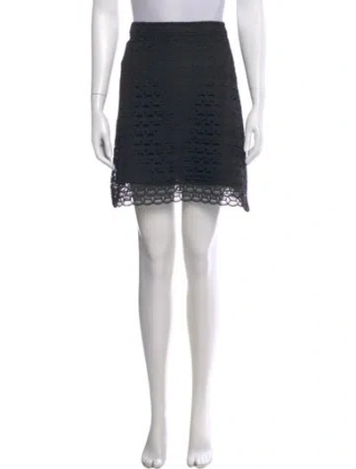 Pre-owned Sandro Lace Pattern Mini Skirt W/ Tags In Black