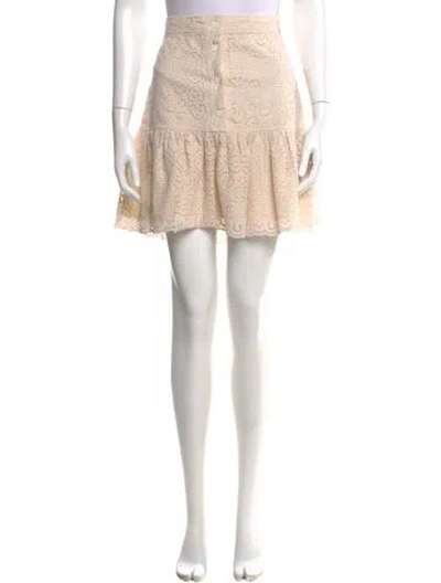 Pre-owned Sandro Lace Pattern Mini Skirt W/ Tags In Neutral