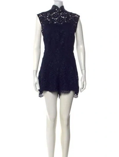 Pre-owned Sandro Lace Pattern Romper In Blue
