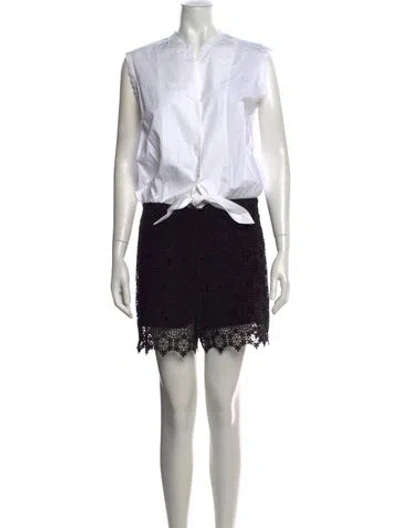 Pre-owned Sandro Lace Pattern Romper In White